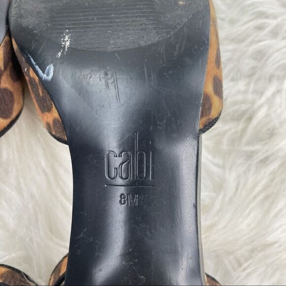 CAbi Kiki Leopard Print Calf Hair Ankle Strap Shoes - Picture 11 of 12